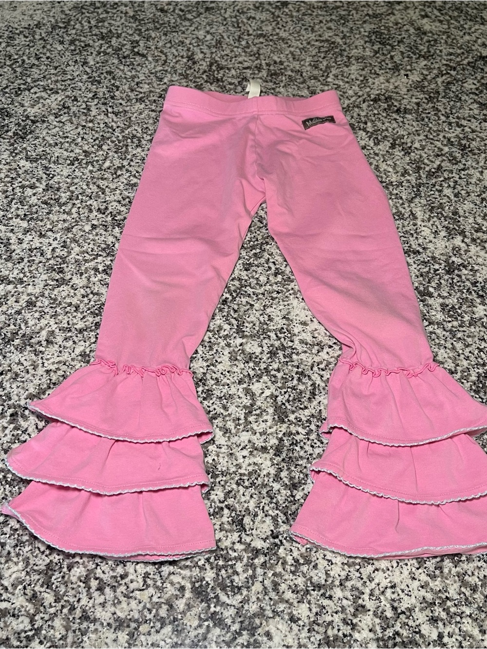 Matilda Jane girls 6 pink ruffle hem pants